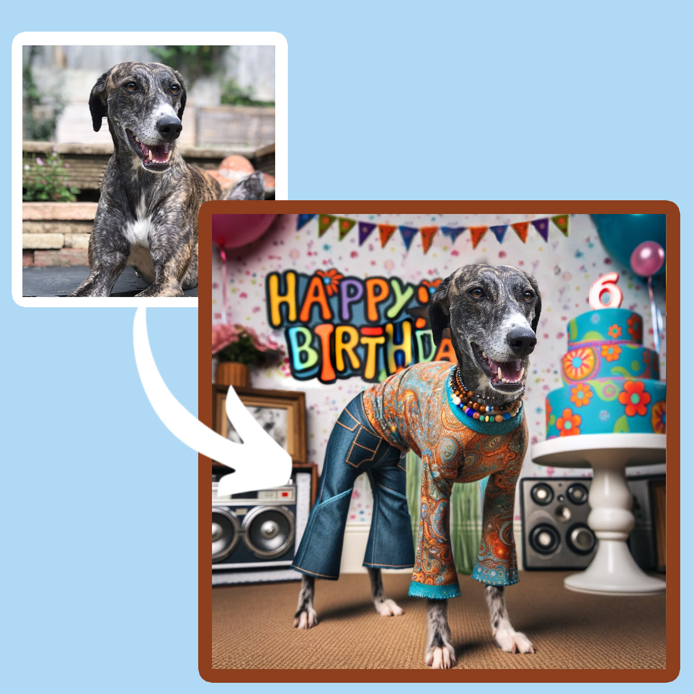 Brilliant Birthday Custom Dog Portrait