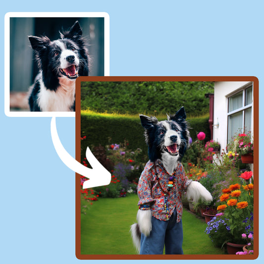 Flower Power Custom Dog Portrait