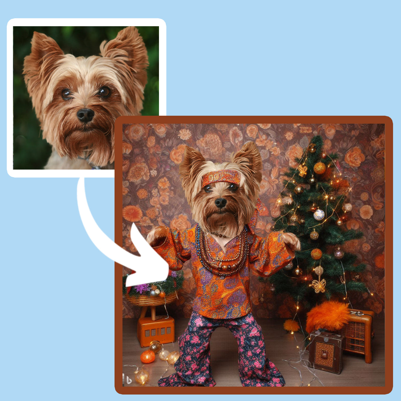 Chill Christmas Custom Dog Portrait