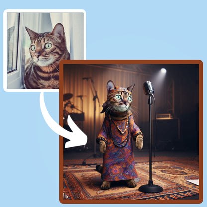 Lead Singer Custom Cat Portrait