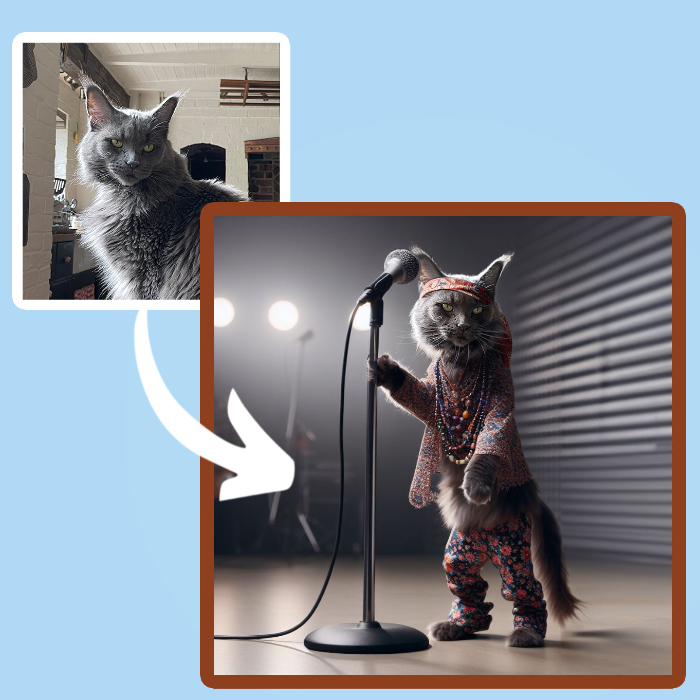 Lead Singer Custom Cat Portrait