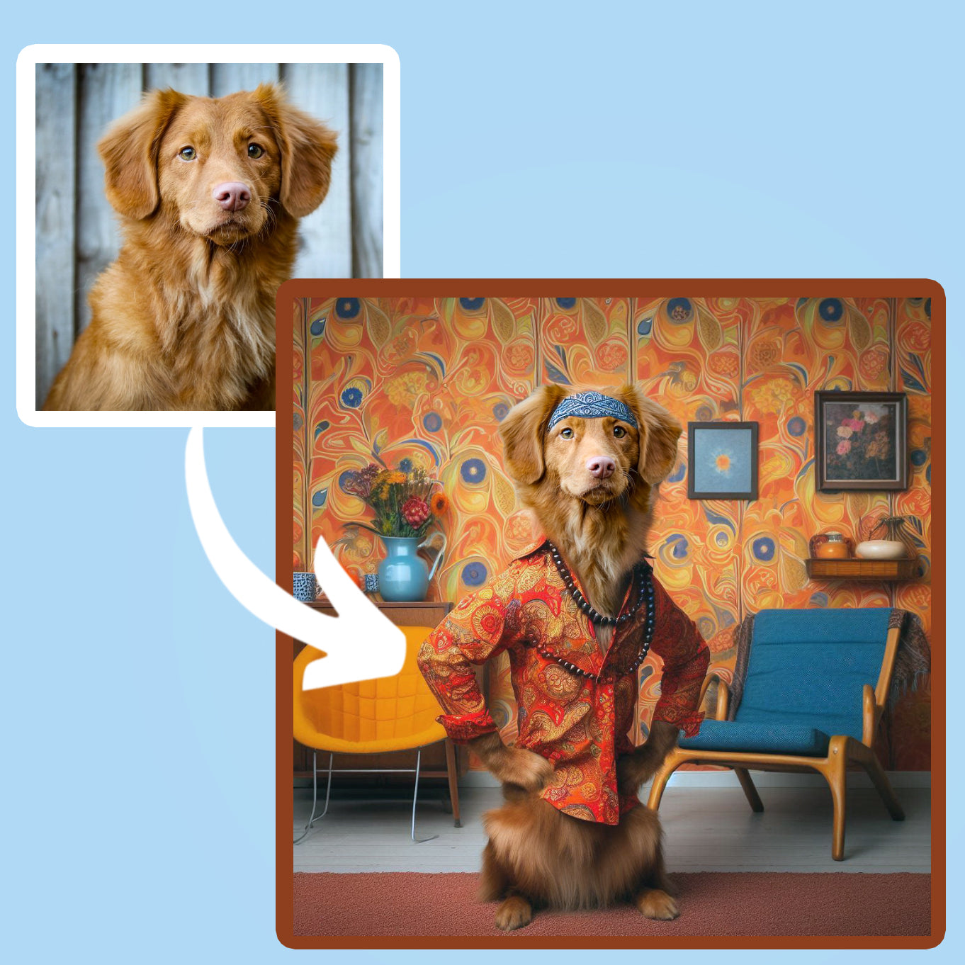 Groovy Lounge Custom Dog Portrait