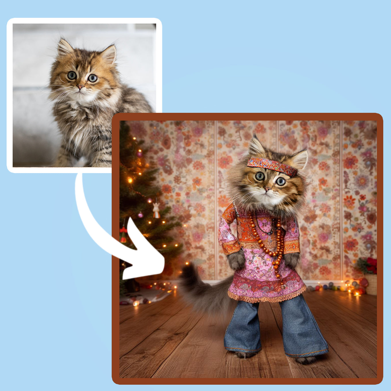 Chill Christmas Custom Cat Portrait