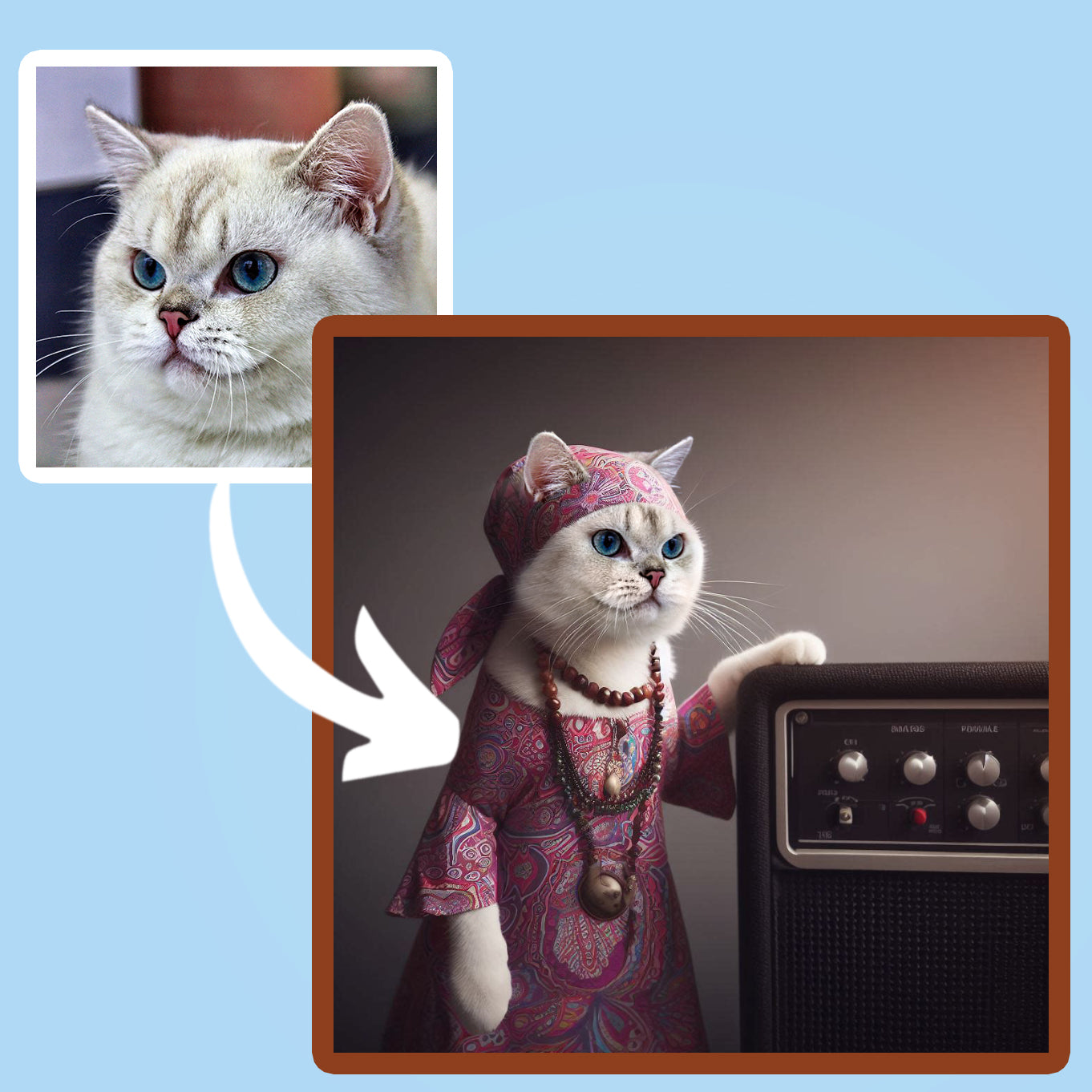Cool "Roadie" Custom Cat Portrait